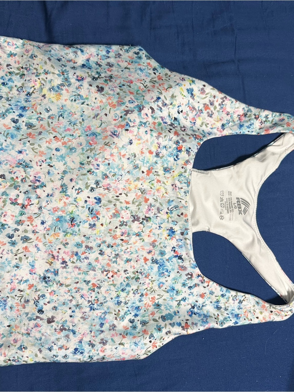 RBX Woman’s Floral Racerback Cropped Athletic Tank in Multicolor